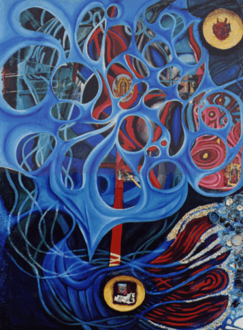 01 Acapulco Changes Mixed Media Oil on Canvas by Clairvoyant Intuitive Artist Joanna Whitney