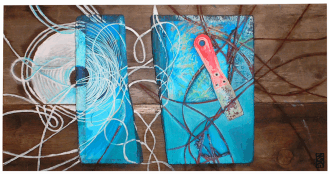 Intuitive Oil and Mixed Media on Wood by Clairvoyant Intuitive Artist Joanna Whitney