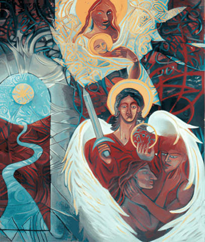 Intuitive Oil & Mixed Media on Canvas by Clairvoyant Intuitive Artist Joanna Whitney