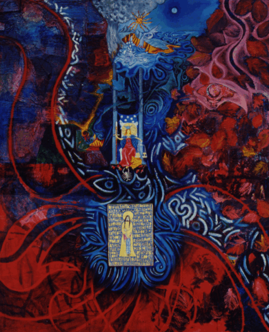 Intuitive Oil & Mixed Media on Canvas by Clairvoyant Intuitive Artist Joanna Whitney