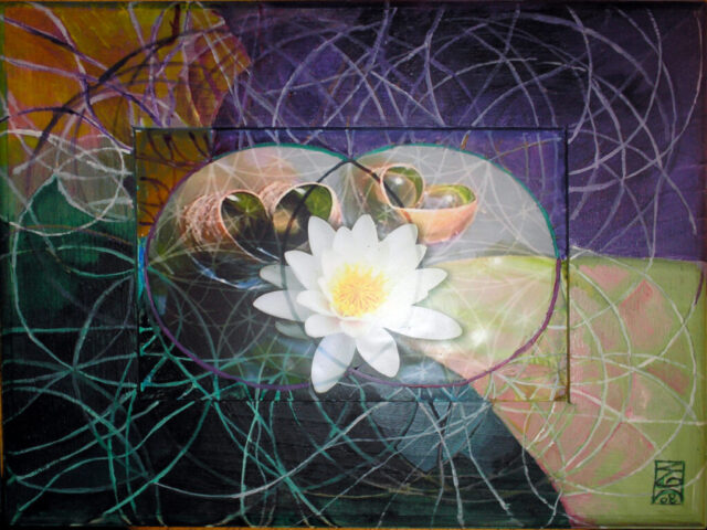 Intuitive Oil & Mixed Media on Canvas by Clairvoyant Intuitive Artist Joanna Whitney