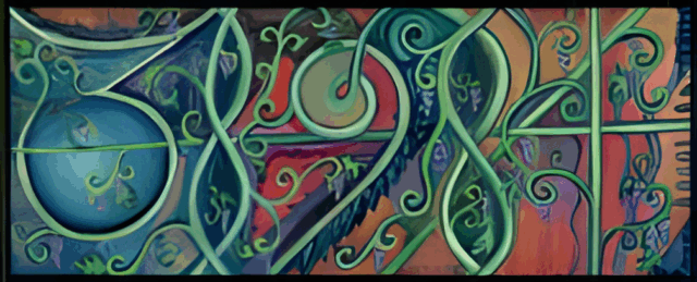 Intuitive Oil on Wood by Clairvoyant Intuitive Artist Joanna Whitney