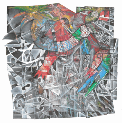 Intuitive Oil on Cardboard by Clairvoyant Intuitive Artist Joanna Whitney
