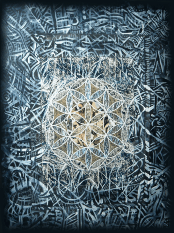 Intuitive Oil & Mixed Media Painting by Clairvoyant Intuitive Artist Joanna Whitney