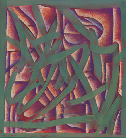 Iridescent Brass Ink & Colored Pencil on Cotton Rag Board by Clairvoyant Intuitive Artist Joanna Whitney