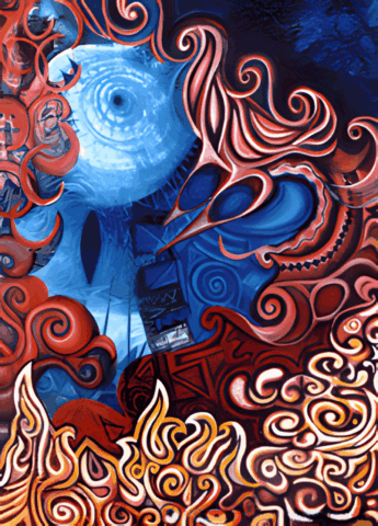 Reversal, Intuitive Oil & Mixed Media Painting by Clairvoyant Intuitive Artist Joanna Whitney