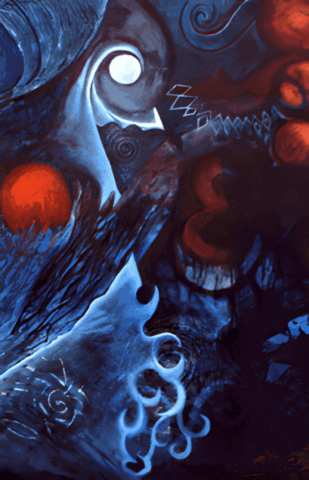 Equilibrium, Intuitive Oil & Mixed Media on Canvas by Clairvoyant Intuitive Artist Joanna Whitney