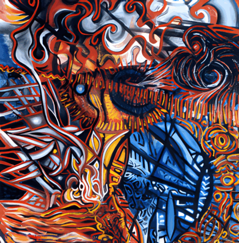 Regeneration. Intuitive Oil & Mixed Media on Canvas by Clairvoyant Intuitive Artist Joanna Whitney