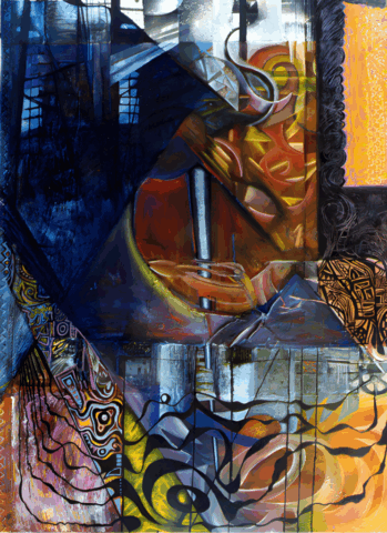 Redemption, Intuitive Oil & Mixed Media on Canvas by Clairvoyant Intuitive Artist Joanna Whitney